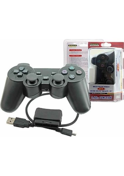 Game Pad Titreşimli Yeni Nesil Kablosuz Oyun Kolu Pc-Ps2-Ps3