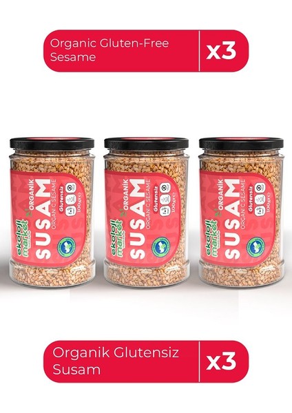 Organik Glutensiz Susam 100 gr X3 / Organic Gluten-Free Sesame 100 gr X3