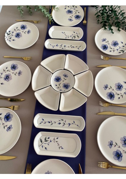 Mor Menekşe 8 Kişilik 19 Parça Kahvaltı Takımı