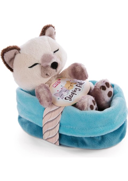 47893 Soft Basket 12 cm - Sleeping Pets Cuddly Toy Siamese Cats For Girls, Boys & Babies - Fluffy Stuffed Cuddle, Play & Sleep With - Cosy Plush Animals, Paws, Beige