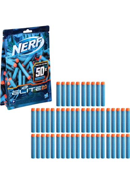 Elite 2.0 50 Dart Yedek Paketi, 50 Resmi Nerf Elite 2.0 Dart Içerir, Tüm Nerf Elite Atıcılarla Uyumludur