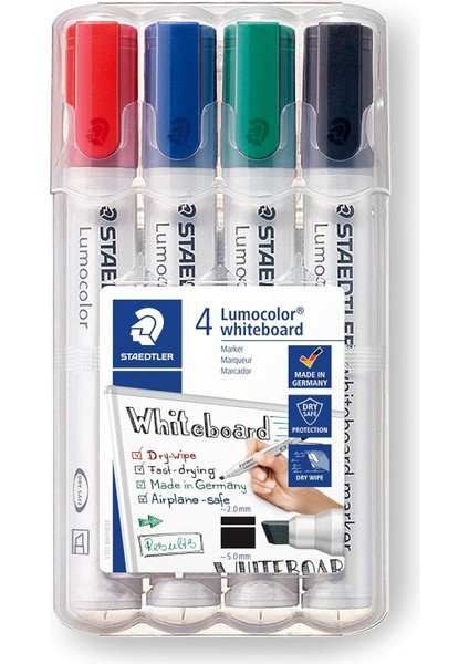 351 Wp4 Lumocolor Whiteboard Markör 4'lü Set Yuvarlak Uçlu