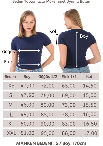 Crop Slim Fit Pamuk Likra Tişört-Lacivert indirimleri
