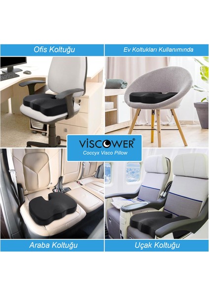 Viscower Visko Coccyx Ortopedik Hemaroid Kuyruk Sokumu Oturma Minderi fırsatları