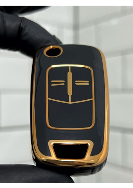 Opel Astra H Corsa D Vectra C Corsa C Sustalı Nano Anahtar Kılıfı Siyah Gold