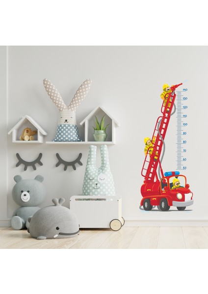 Koruyucu Itfaiyeciler Boy Ölçme Cetveli Çocuk Odası Duvar Sticker