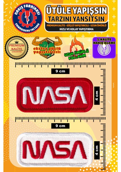 Ütü ile Yapışan Nakışlı Arma Yama, Nasa Uzay Set (5 Adet) Ütüyle Yapışan Nakış Dokuma Aplike Patch