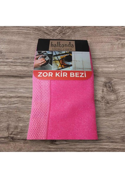 Mikrofiber Simli Zor Kir Yağlı Yüzey Temizlik Bezi Mutfak Banyo Lavoba Ofis 40*40CM Pembe Bez Zkb1-1