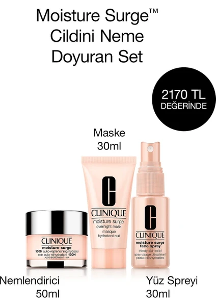 Moisture Surge™ Cildini Neme Doyuran Set - Yüz Kremi 30ml, Nem Maskesi 30ml, Sprey 30ml