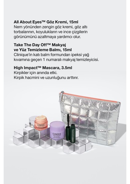 Göz Bakım & Makyaj Favorileri Seti - Göz kremi 15ml, Balm 15ml, Maskara 3.5ml, Çanta fiyatları