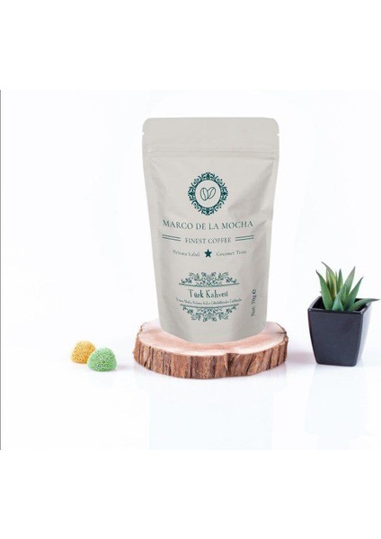 Marco De La Mocha Türk Kahvesi "Yemen Mocha Peaberry Kahve Çekirdeklerinden" 70 g