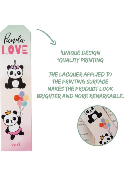 Panda Desenli Kağıt Kitap Ayracı fiyatları