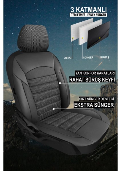 Renault Captur 1.5 Dci (90 Hp) Start&stop 2016 Jakar Tam Set Oto Koltuk Kılıfı Siyah
