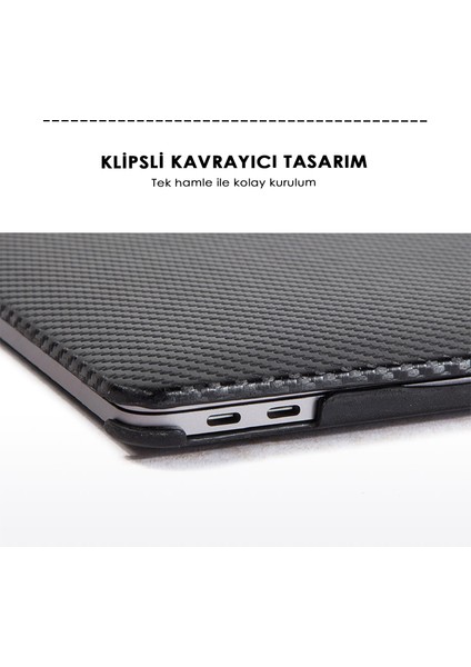 Macbook Pro Kılıf 13 inç M1-M2 A1706-08 A1989 A2159 A2251 A2289 A2338 Uyumlu Karbon Fiber