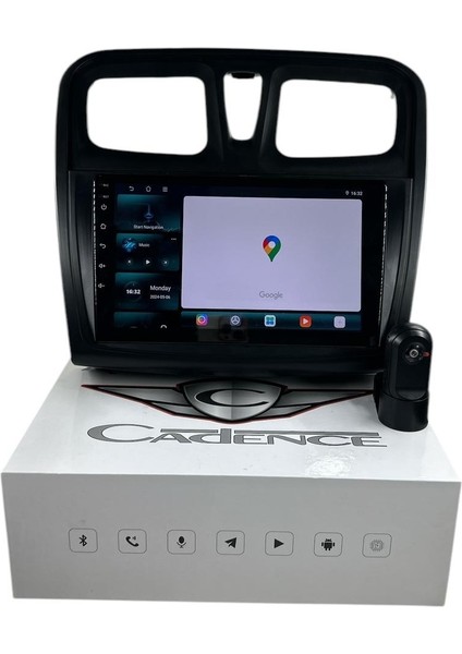 Sandero-Symbol 2014-2019 Cadence R15 (Dvr Kayıt Cihazı Hediye) Pro Oem Multimedia