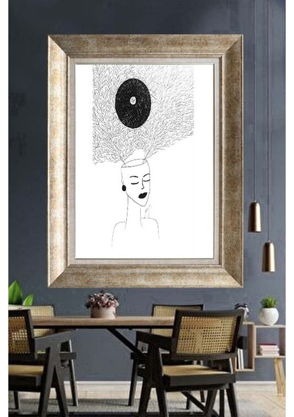 Gümüş Çerçeveli Paspartulu Tablo RI795