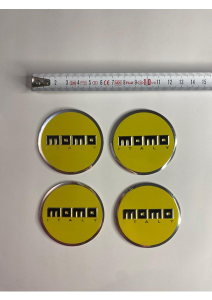 Momo Jant Logo Yapıştırma Etiket Amblem Siyah-Sarı 60MM fiyatları