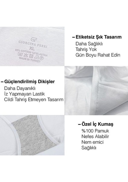 Likralı 6'lı Kutu Premium Günlük Kullanıma Uygun Yazılı Slip Külot Gloria
