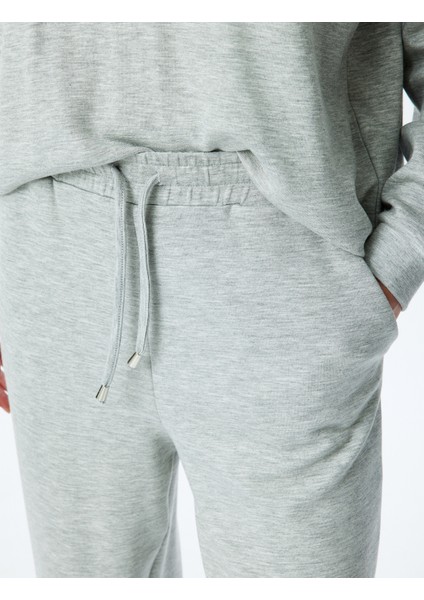 Viskon Kumaş Beli Bağlamalı Cepli Jogger Eşofman Altı