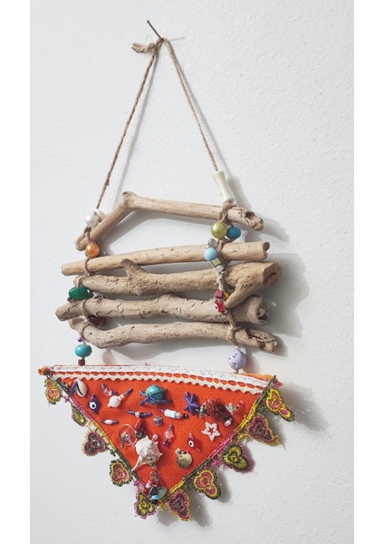 Oya ve Boncuk Işi Duvar, Balkon, Kapı Süsü / Totem / Nazarlık (22 x 19 cm )