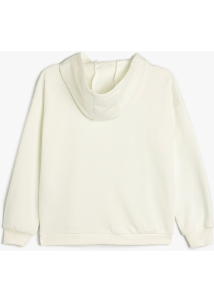 Pamuklu Fermuarlı Uzun Kollu Kapşonlu Sweatshirt