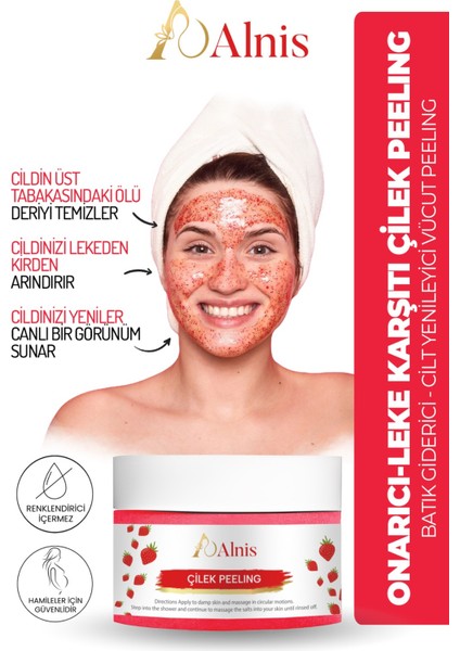 Arındırıcı ve Aydınlatıcı Batık Karşıtı Tüm Vücut Çilekli Tuz Peeling 250 ml