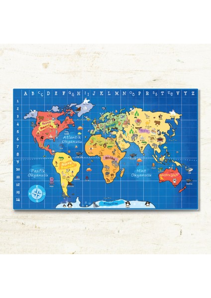 Dünya Haritası Büyük- 150CM x 100CM ( Okul Öncesi )