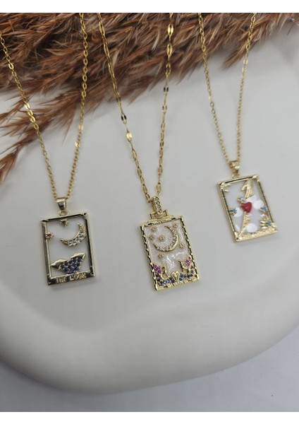 Pearl The Moon Tarot Ay Kartı Çelik Kolye fırsatları