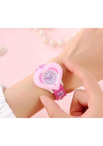 Kalp Şekilli 3D Karikatür Çocuk Kol Saati 💓