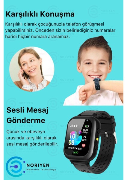 Çocuklar Için Yeni Model Q21 Sim Kartlı Lbs Konum Ortam Takip Sos Dinleme Özellikli Kameralı Akıllı Çocuk Saati Siyah