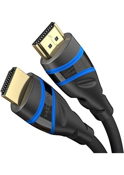 - 10K & 8k HDMI Kablosu, HDMI 2.1b - 2m, 0,5-5m Arası Mevcut - Sertifikalı, Almanya Da Geliştirilmiş (Ultra Yüksek Hız HDMI 2.1 Kablosu Pc, Ps5, Xbox, Monitör ve Tv Için - Siyah-Mavi)