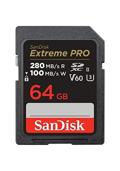 64GB Extreme Pro Sdxc Uhs-Iı Hafıza Kartı - C10, U3, V60, 6k, 4K Uhd, Sd Kart - SDSDXEP-064G-GN4IN