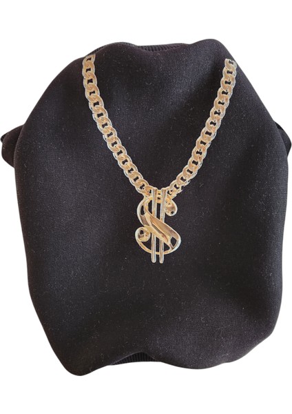 Kedi Köpek Kıyafeti Siyah Kolye Baskılı Polarlı Sweatshirt