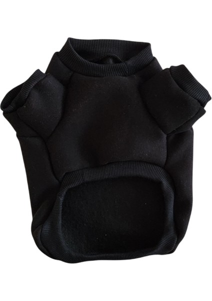 Kedi Köpek Kıyafeti Siyah Kolye Baskılı Polarlı Sweatshirt fiyatları