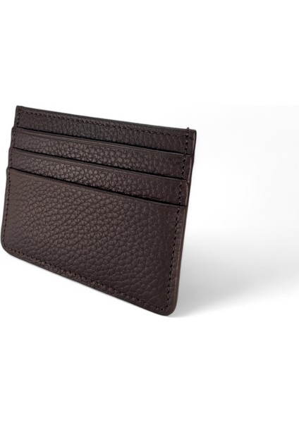 Hakiki Deri Kahverengi Para Bölmeli Unisex Kartlık Cüzdan modelleri