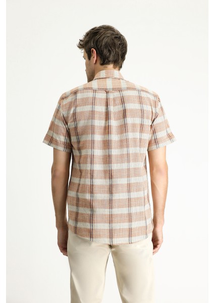 Kısa Kol Regular Fit Ekose Spor Pamuk Gömlek indirimleri