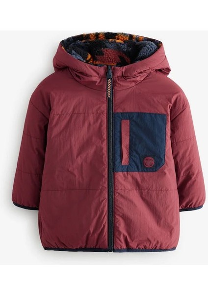 Next Bordo Çift Taraflı Polar Ceket