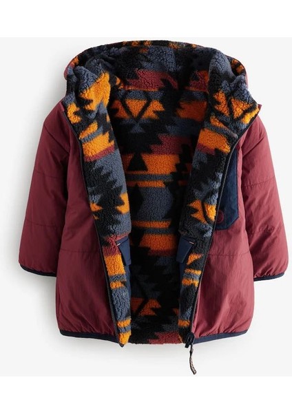 Next Bordo Çift Taraflı Polar Ceket modelleri