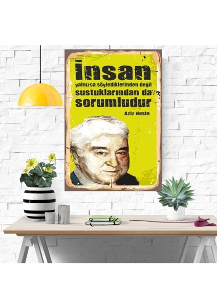 Ahşap Retro Mdf Poster , Komik Sözler , Duvar Yazıları , Manzara , Tarih , Edebiyat - TBL0428