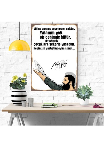 Ahşap Retro Mdf Poster , Komik Sözler , Duvar Yazıları , Manzara , Tarih , Edebiyat - TBL0339
