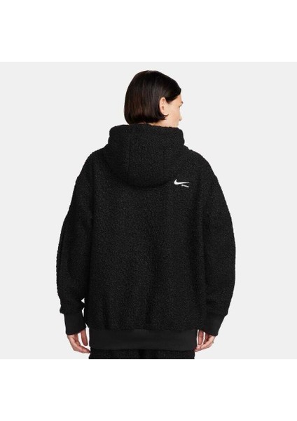 Nsw Collection Sherpa Hoodie Kadın Beyaz Oversize Bol Kesim Polarlı Sweatshirt FB8783-010 fiyatları