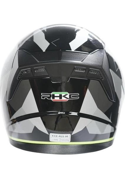 528 Çenesiz Vizörlü Yazlık Kask Siyah/gri/neon Sarı