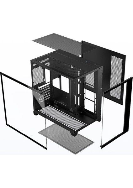 Gaming Boş Kasa Temperli Cam Şeffaf 42X28CM Bilgisayar Kasası 425X280X420MM