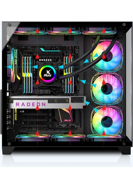 Gaming Boş Kasa Temperli Cam Şeffaf 42X28CM Bilgisayar Kasası 425X280X420MM fırsatları