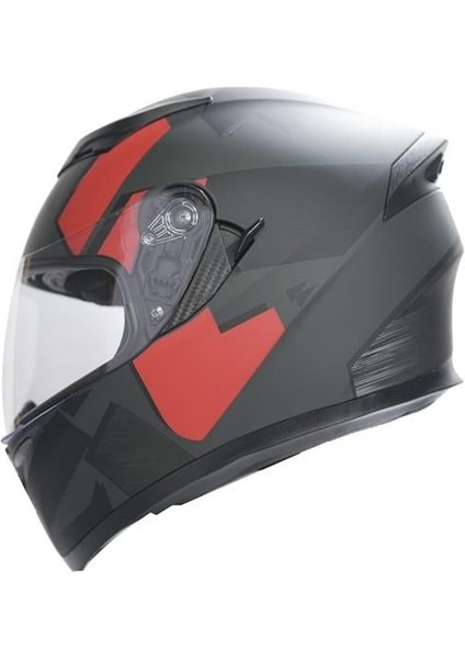 316 Full Face Motosiklet Kaskı Kırmızı/mat Siyah