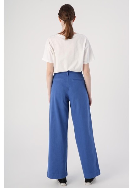 İNDIGO-%100 Pamuk Bol Paça Cepli Pantolon fırsatları