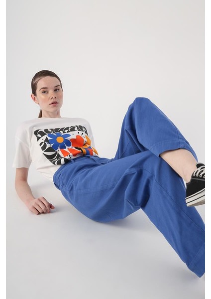 İNDIGO-%100 Pamuk Bol Paça Cepli Pantolon indirimleri