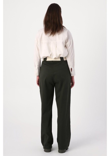 Haki-Palaska Kemerli Cepli Bol Paça Pantolon modelleri