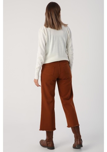 Açık Kahve-Paçası Püsküllü Pantolon fırsatları