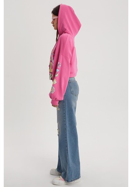 Mavi-Yırtık Detaylı Bol Paça Denim Pantolon modelleri